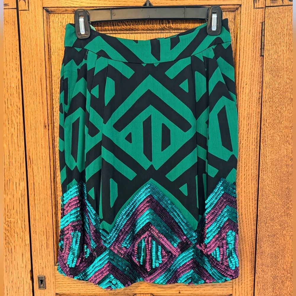 NWOT *Anthropologie* Geometric Festive Sequin Skirt